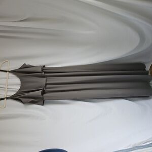 Show Me Your MuMu. Caitlin Ruffle Maxi Dress.  Color: Soft Charcoal Crisp. Large